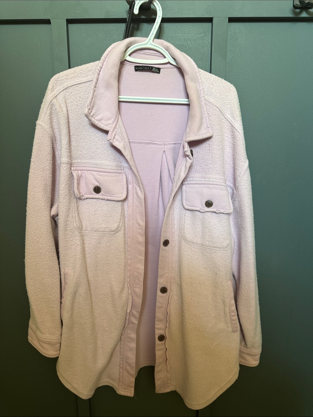 Soft Lilac Teddy Jacket with Button Front